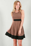 Sarah Sleeveless Contrast Panelled Skater Dress - bejealous-com