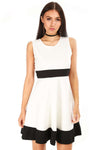 Sarah Sleeveless Contrast Panelled Skater Dress - bejealous-com