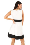 Sarah Sleeveless Contrast Panelled Skater Dress - bejealous-com