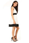 Sarah Sleeveless Contrast Panelled Skater Dress - bejealous-com