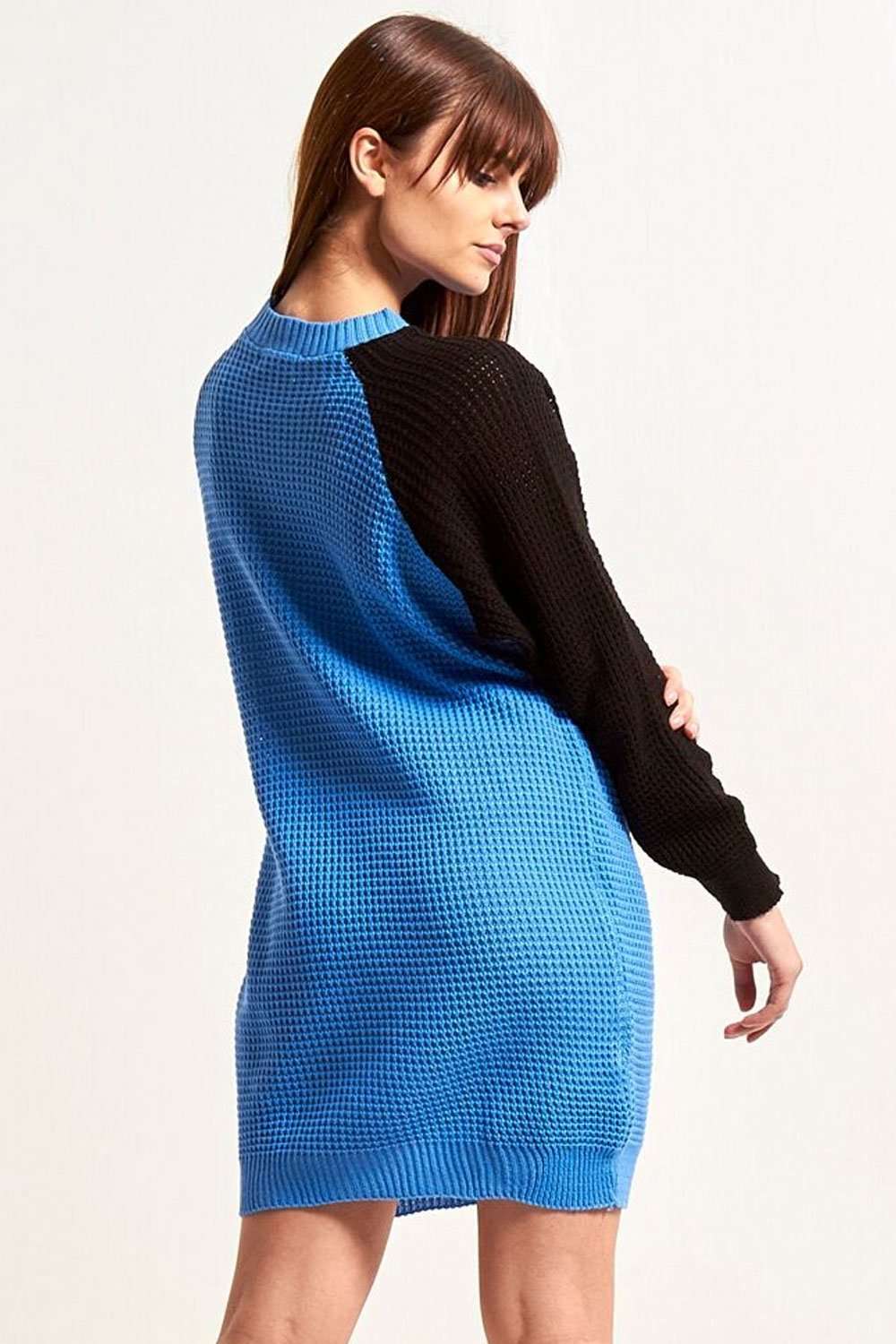 Saskia Colour Block Knitted Jumper Dress - bejealous-com