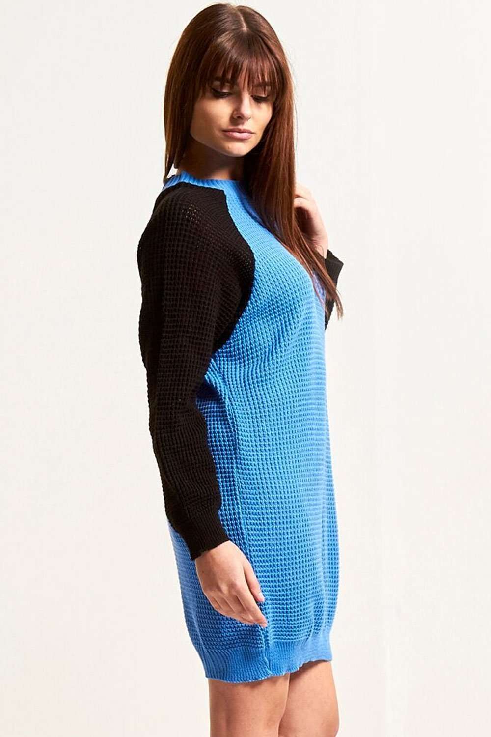 Saskia Colour Block Knitted Jumper Dress - bejealous-com