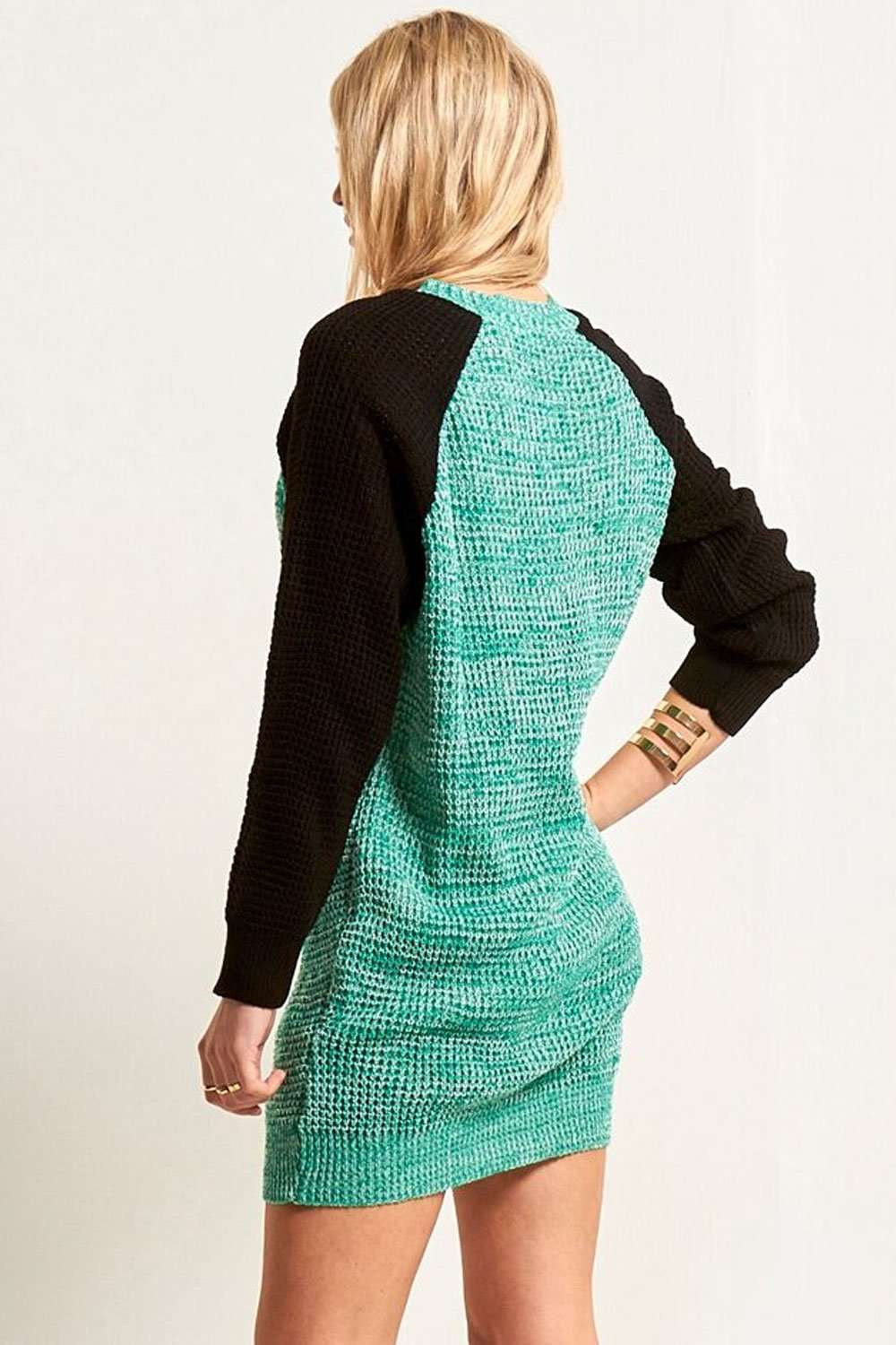 Saskia Colour Block Knitted Jumper Dress - bejealous-com