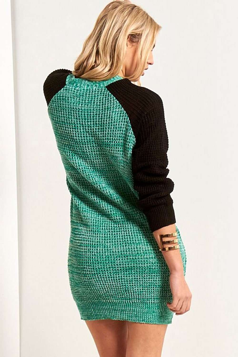 Saskia Colour Block Knitted Jumper Dress - bejealous-com