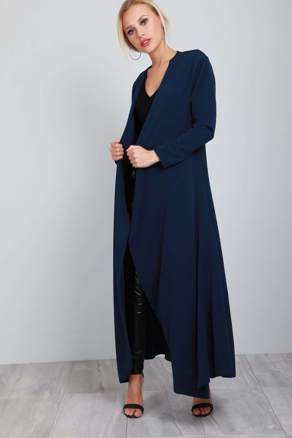 Saskia Long Sleeve Waterfall Maxi Cardigan - bejealous-com