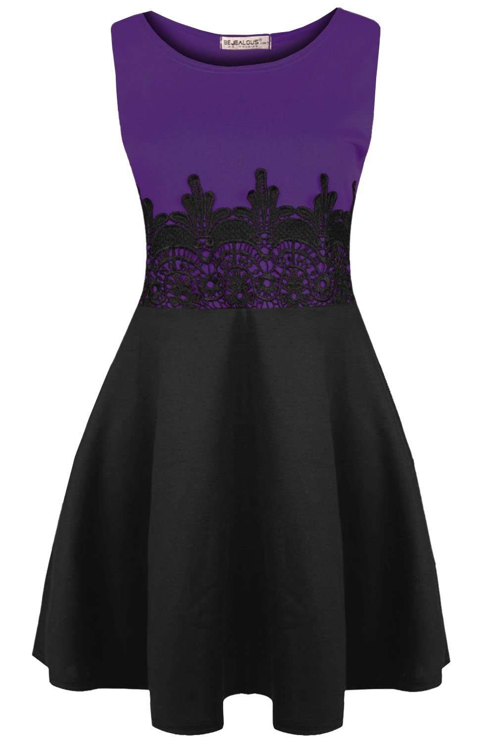 Saskia Plus Size Sleeveless Mini Skater Dress - bejealous-com