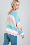 Sharan Twist Front Oversized Striped Knitted Jumper - bejealous-com