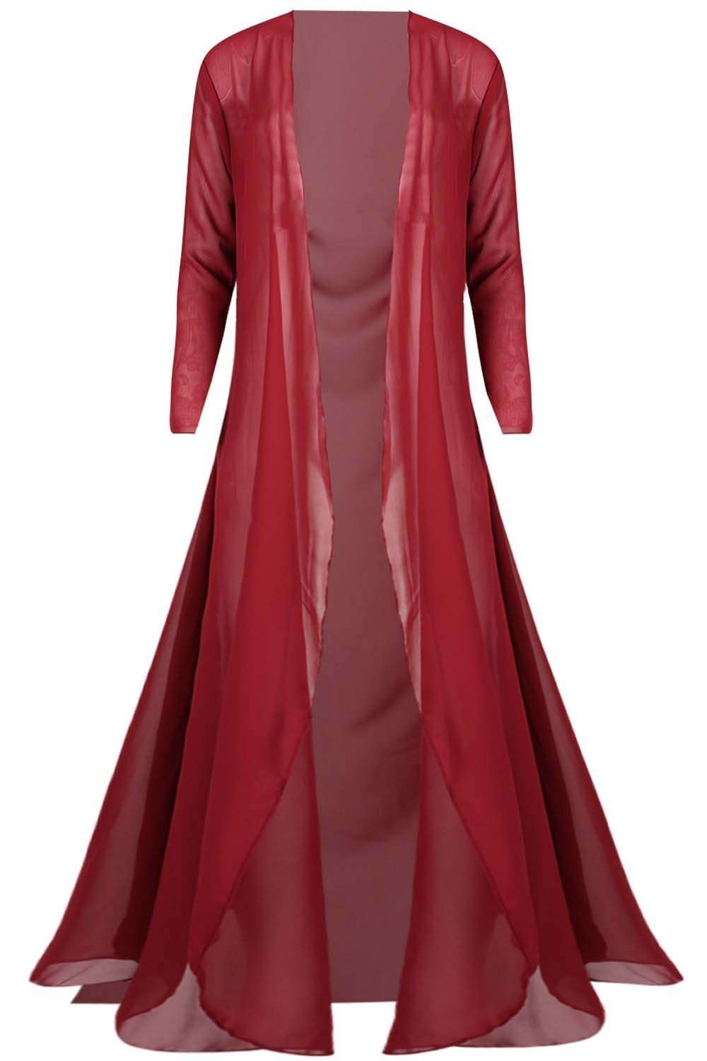 Shina Long Sleeve Sheer Waterfall Maxi Cardigan - bejealous-com