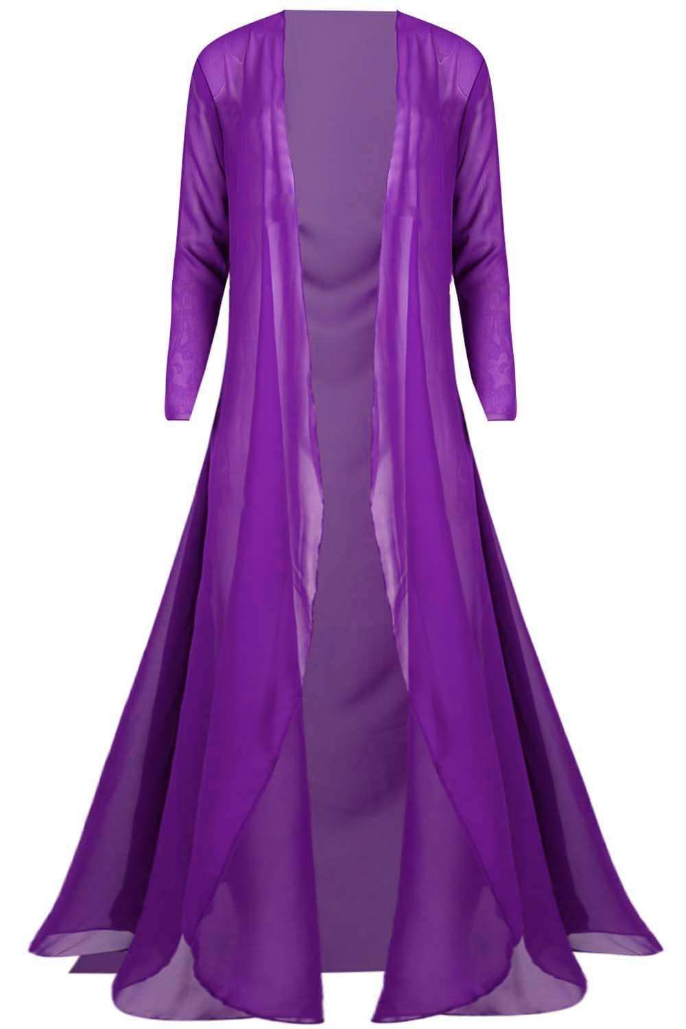 Shina Long Sleeve Sheer Waterfall Maxi Cardigan - bejealous-com