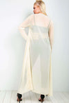Shina Long Sleeve Sheer Waterfall Maxi Cardigan - bejealous-com