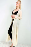 Shina Long Sleeve Sheer Waterfall Maxi Cardigan - bejealous-com