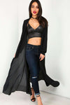 Shina Long Sleeve Sheer Waterfall Maxi Cardigan - bejealous-com