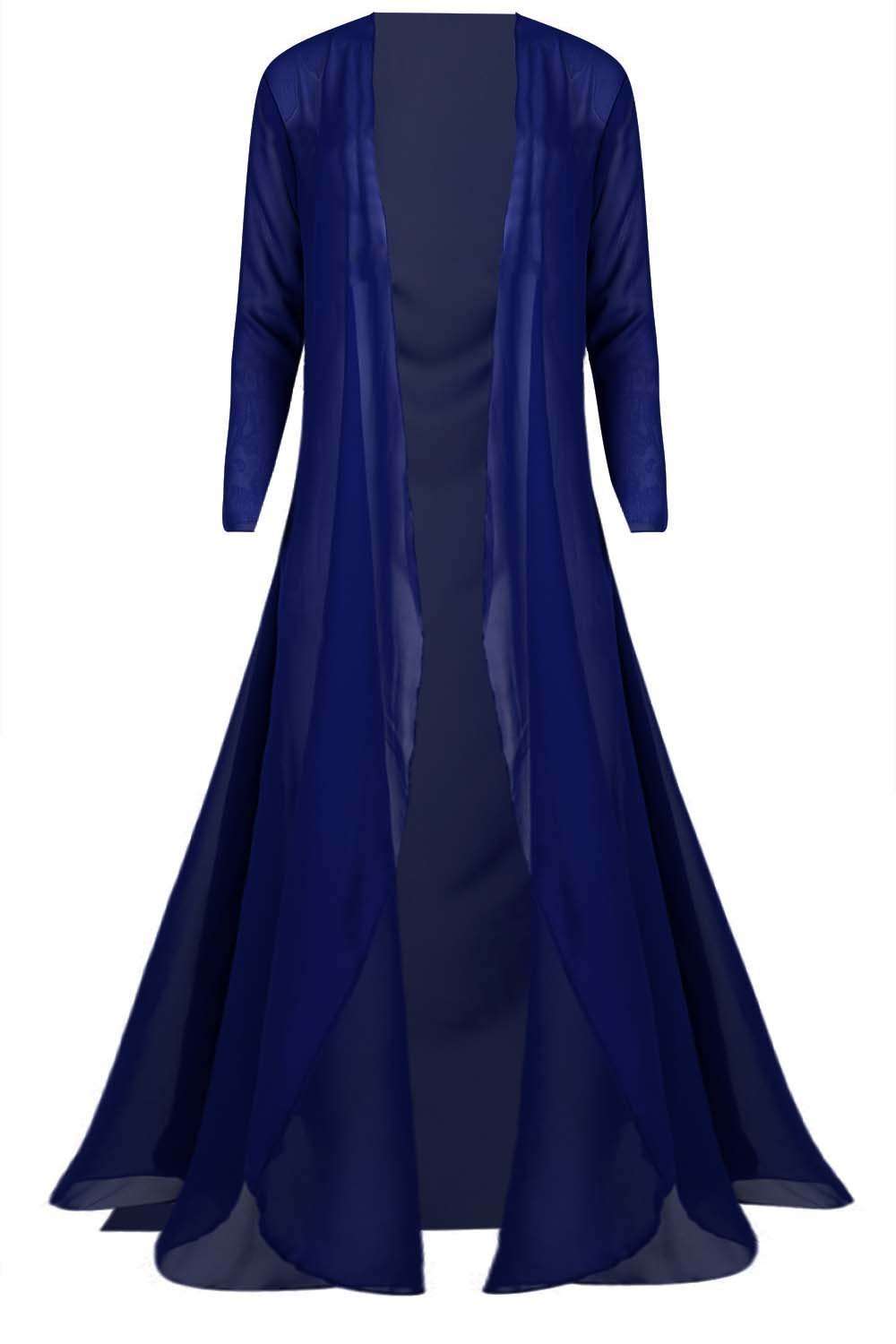 Shina Long Sleeve Sheer Waterfall Maxi Cardigan - bejealous-com