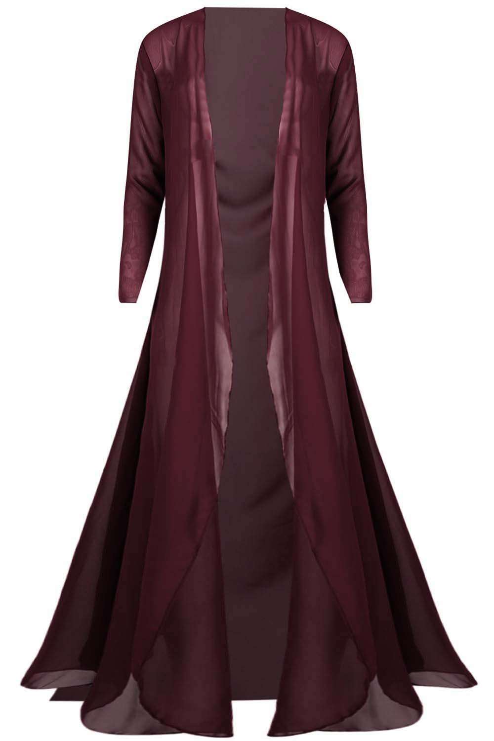 Shina Long Sleeve Sheer Waterfall Maxi Cardigan - bejealous-com