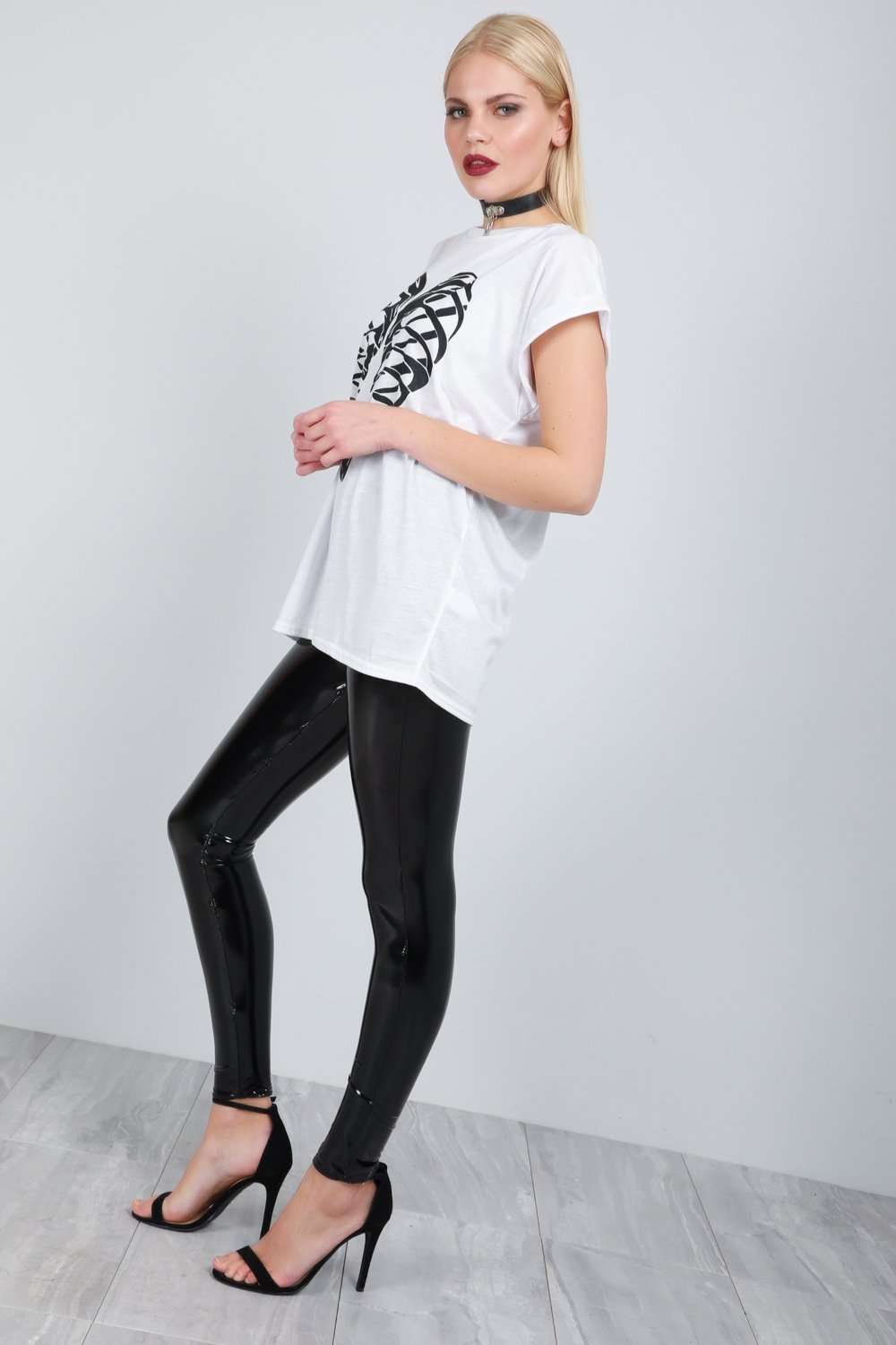 Skeleton Heart Graphic Print Baggy Tshirt - bejealous-com