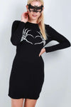 Skeleton Print Halloween Midi Dress - bejealous-com