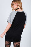 Sofia Contrast Sleeve Oversized T-Shirt Dress - bejealous-com
