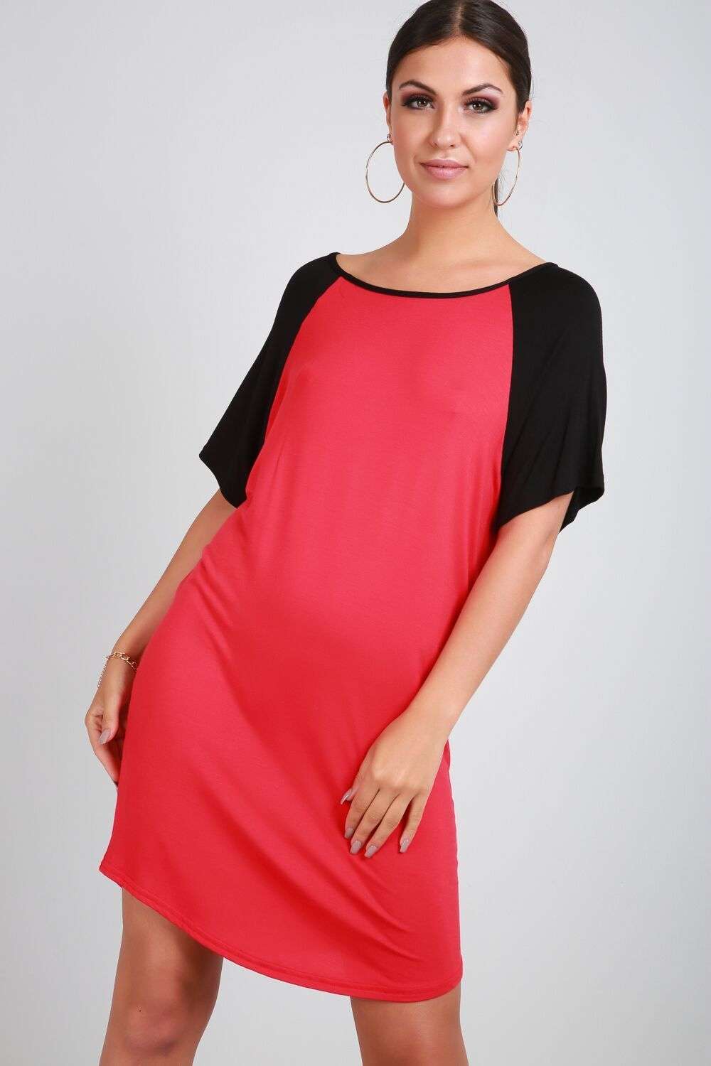 Sofia Oversized Curved Hem Tshirt Dress - bejealous-com