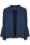 Sophia Buckle Neck Frill Sleeve Jacket - bejealous-com
