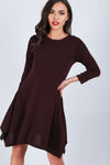 Sophia Dip Hem Long Sleeve Knitted Dress - bejealous-com