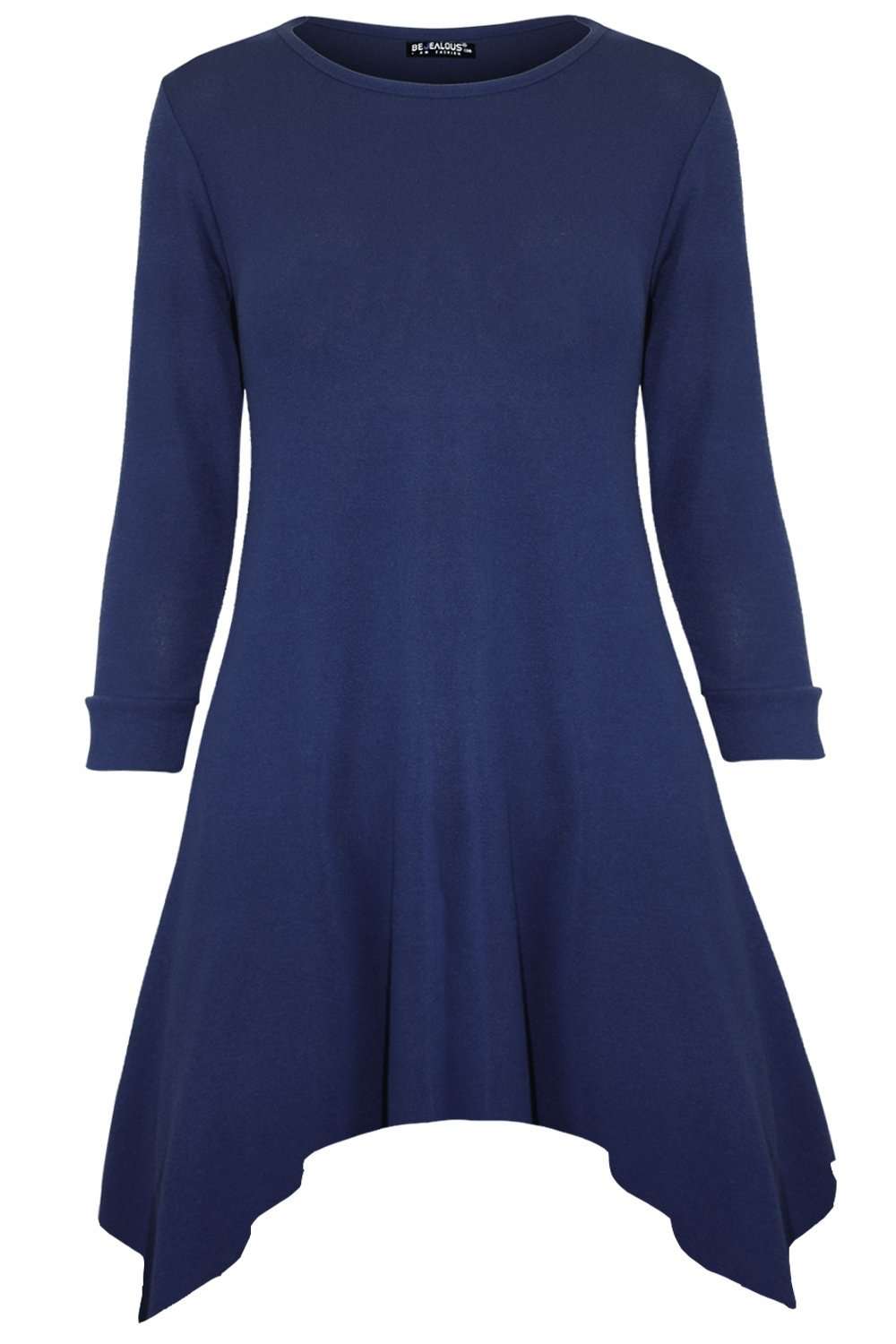 Sophia Dip Hem Long Sleeve Knitted Dress - bejealous-com