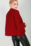 Sophia Flare Sleeve Choker Neck Open Front Jacket - bejealous-com