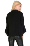 Sophia Flare Sleeve Choker Neck Open Front Jacket - bejealous-com