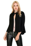 Sophia Flare Sleeve Choker Neck Open Front Jacket - bejealous-com