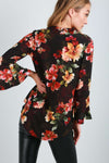 Sophia Flare Sleeve Floral Top - bejealous-com