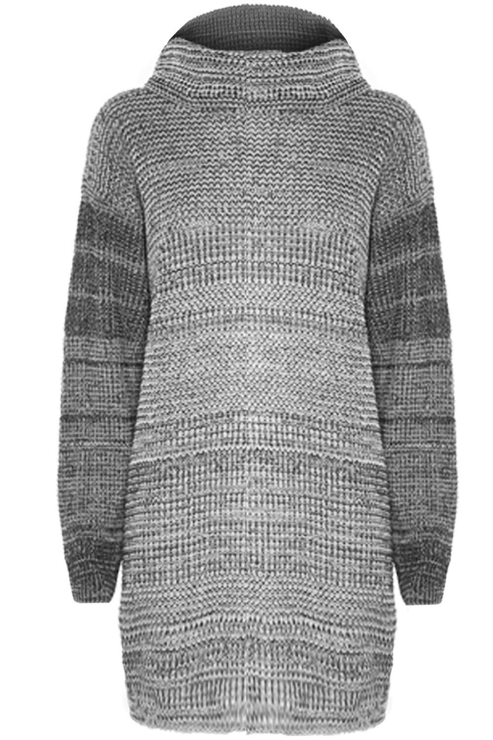 Sophia Long Sleeve Roll Neck Oversized Knitted Dress - bejealous-com