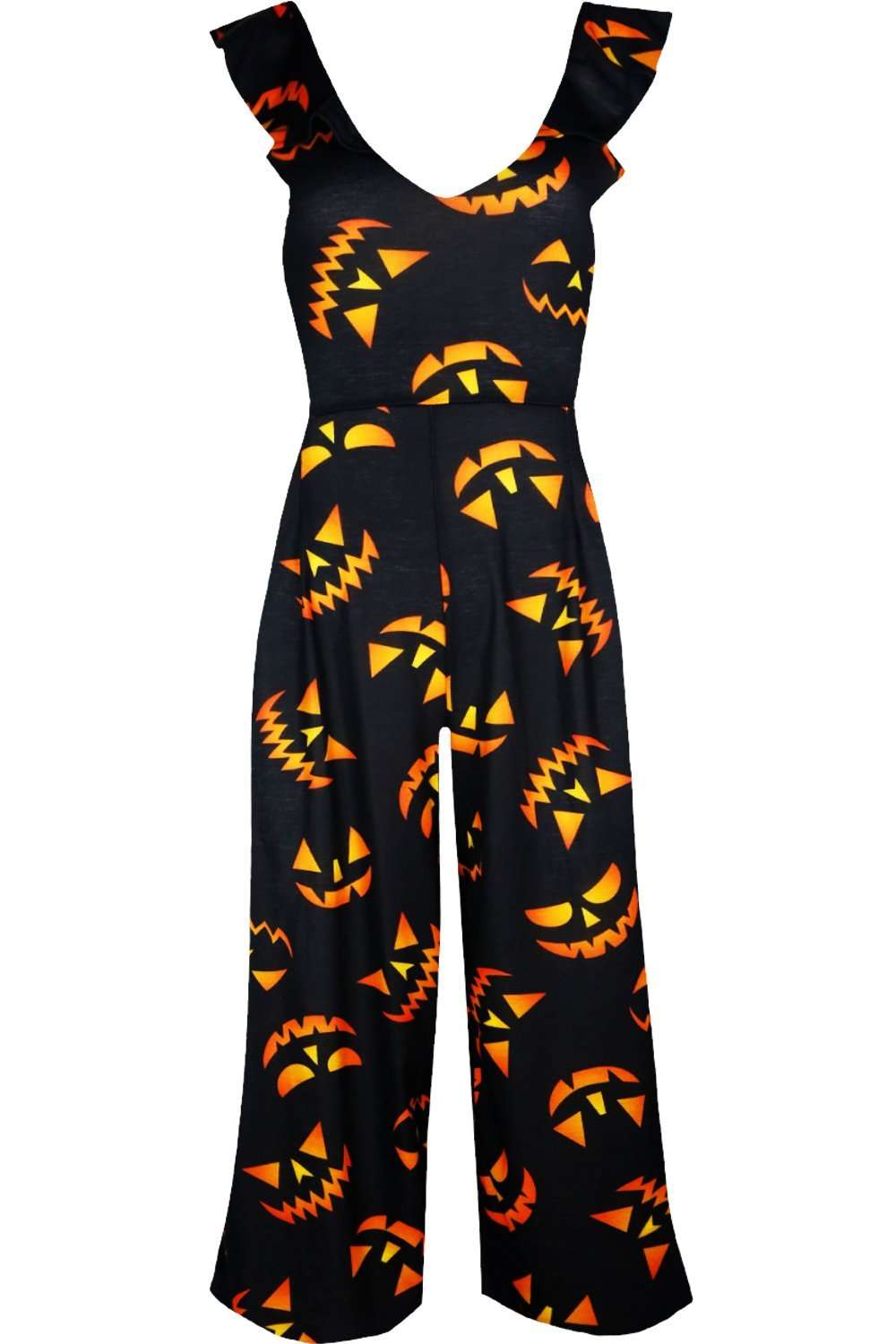 Spider Web Halloween Culotte Jumpsuit - bejealous-com