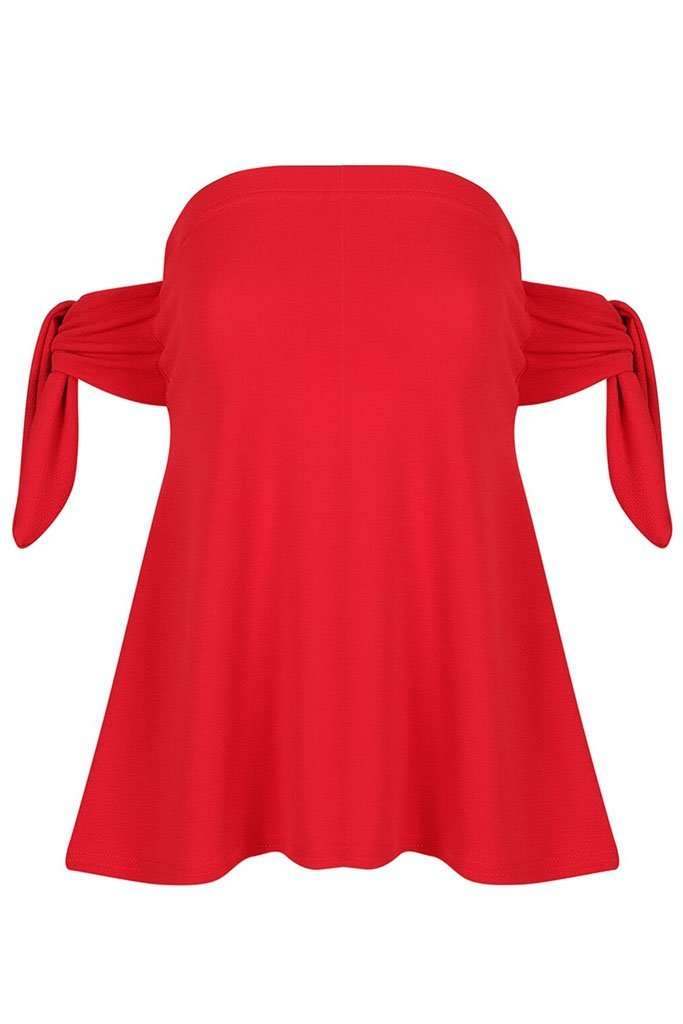 Stassia Tie Sleeve Bardot Swing Top - bejealous-com