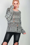 Talliah Ripped Knitted Jumper - bejealous-com