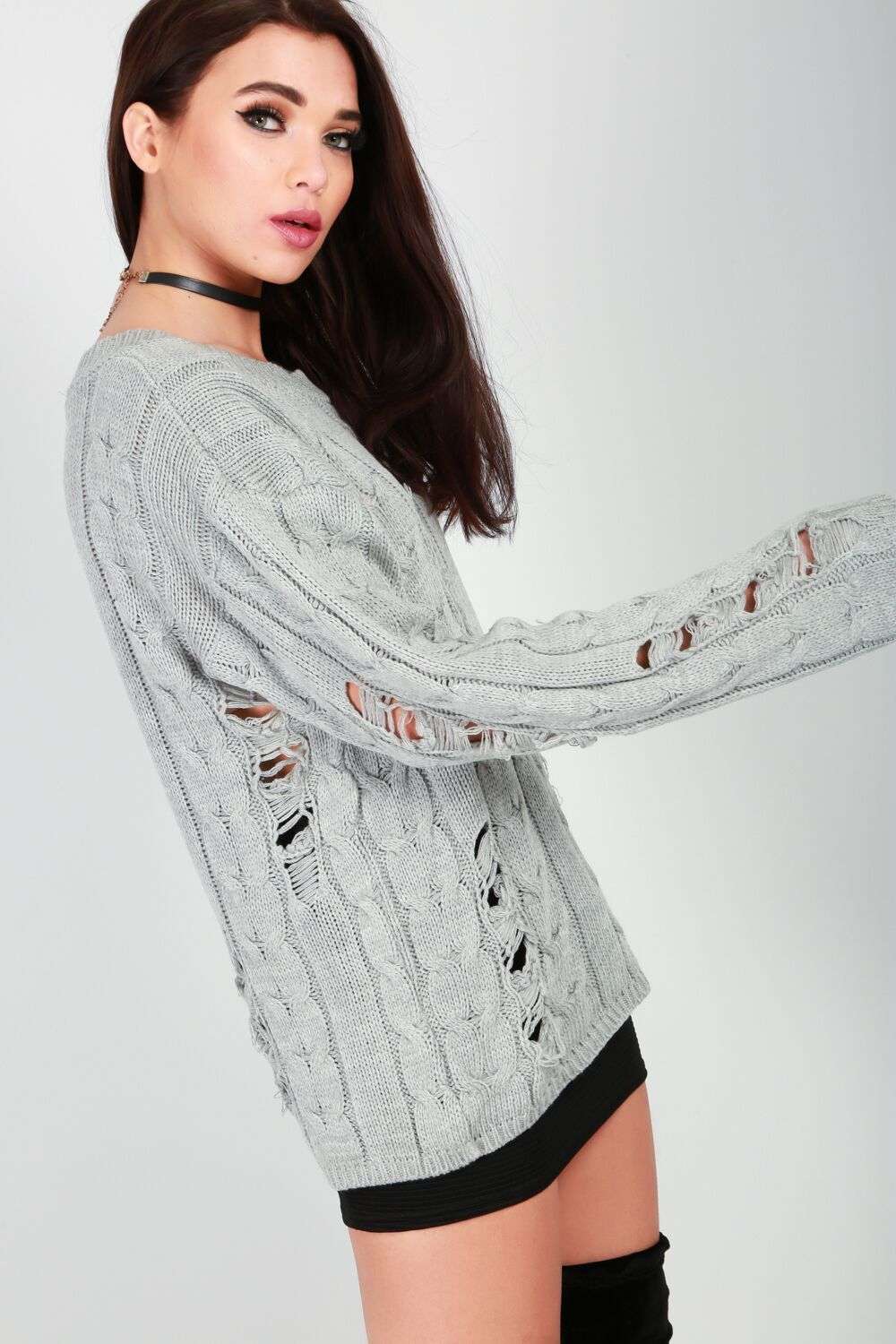 Talliah Ripped Knitted Jumper - bejealous-com