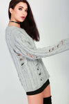 Talliah Ripped Knitted Jumper - bejealous-com