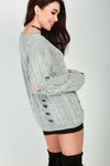 Talliah Ripped Knitted Jumper - bejealous-com