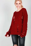 Talliah Ripped Knitted Jumper - bejealous-com