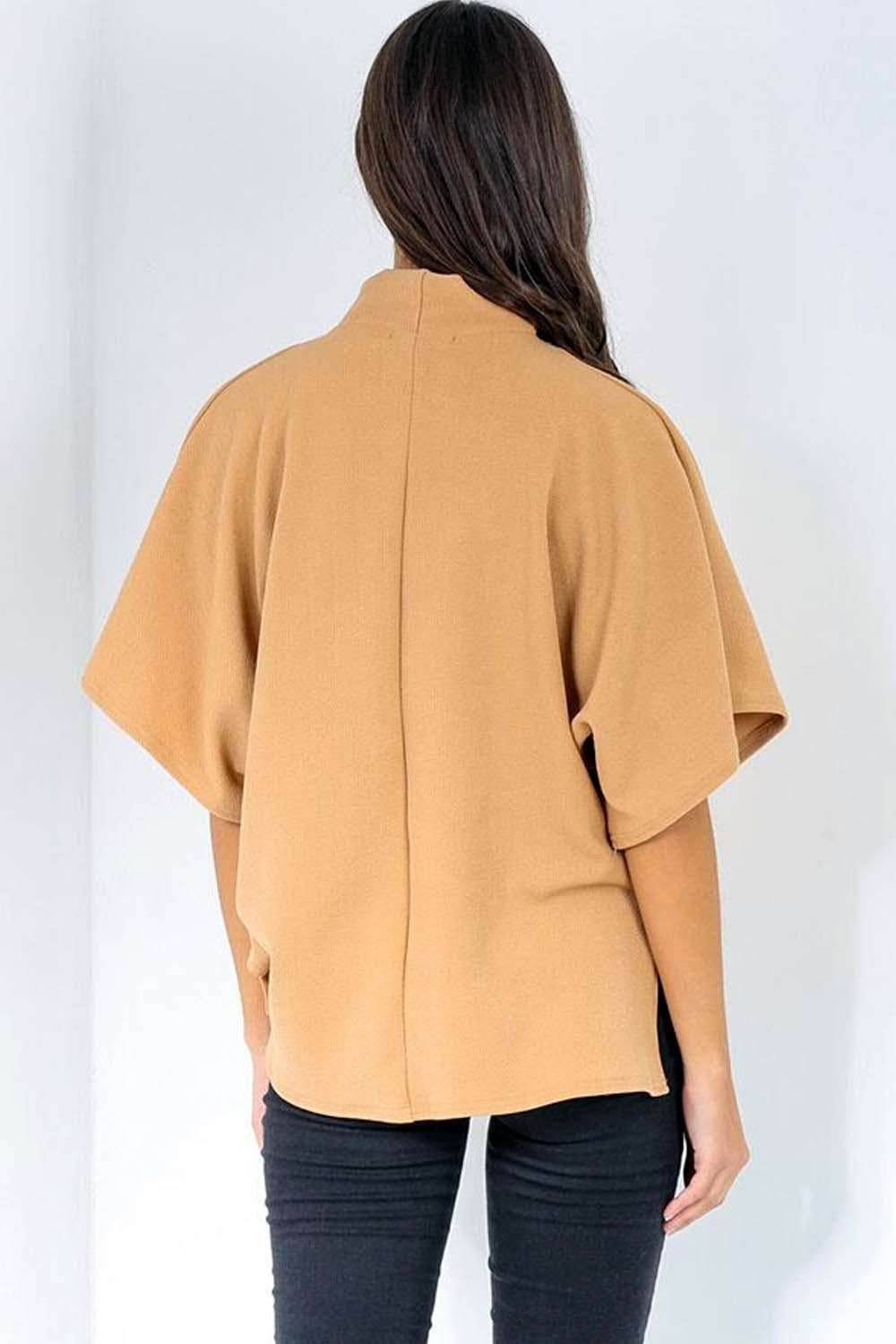 Tanaya Choker Neck Baggy Bat Wing Top - bejealous-com