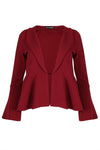 Terrie Frill Sleeve Open Front Blazer - bejealous-com