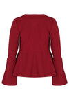 Terrie Frill Sleeve Open Front Blazer - bejealous-com