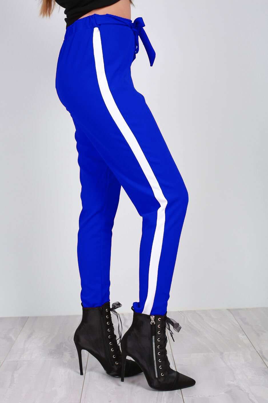 Theo Paneled Stripe High Waist Belted Trouser - bejealous-com