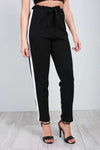 Theo Panelled Stripe High Waist Cigarette Trouser - bejealous-com