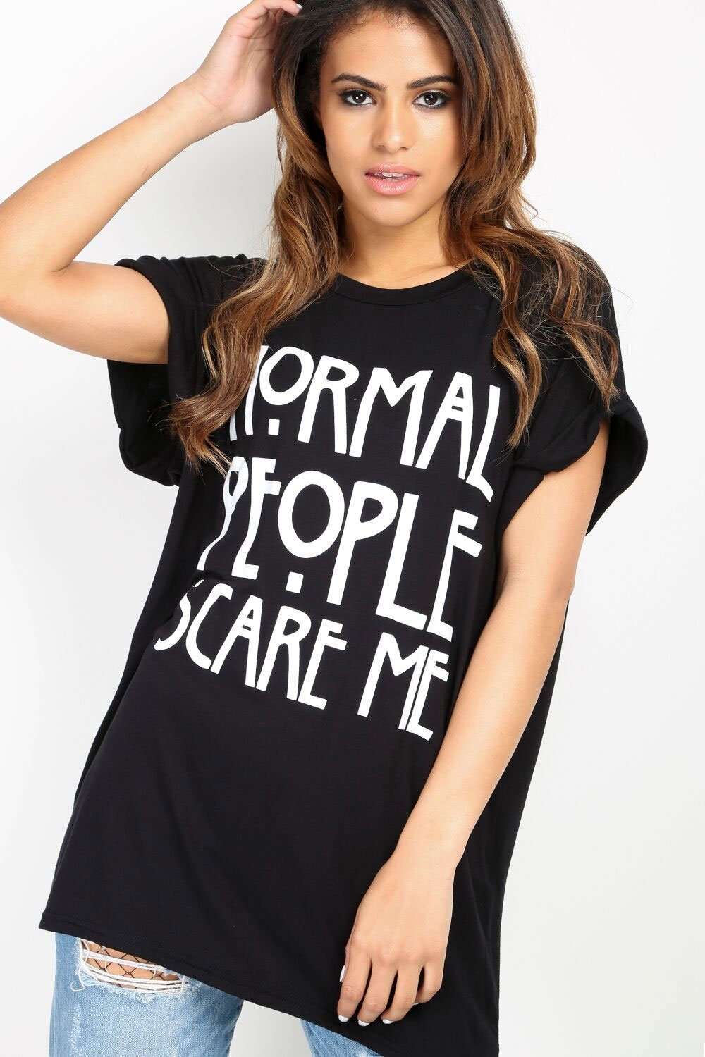 Theyda Oversized Slogan T-Shirt - bejealous-com