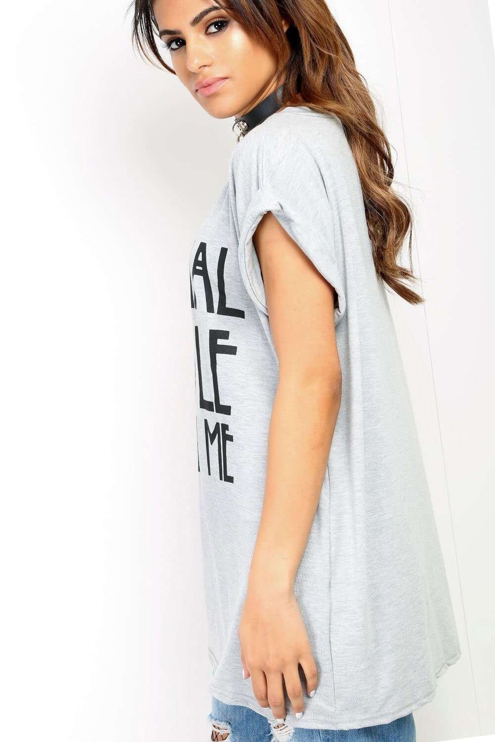 Theyda Oversized Slogan T-Shirt - bejealous-com
