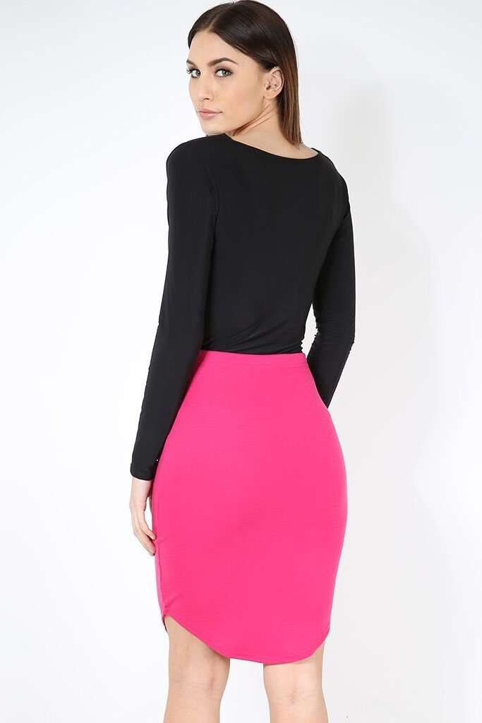 Toni High Waist Curved Hem Skirt - bejealous-com