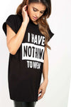 Toya Oversized Slogan Print TShirt - bejealous-com