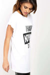 Toya Oversized Slogan Print TShirt - bejealous-com
