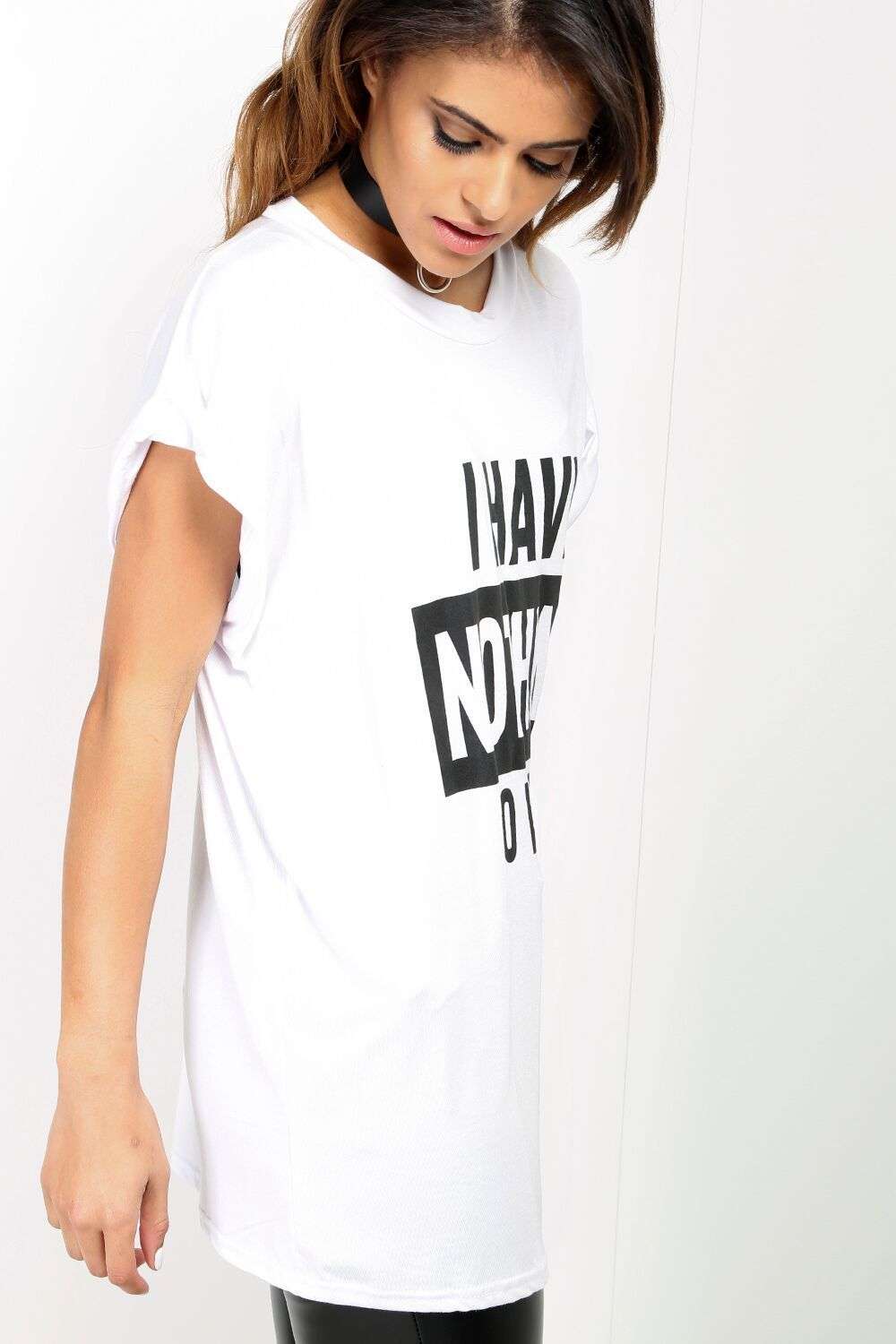 Toya Oversized Slogan Print TShirt - bejealous-com