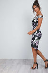 Tyra Cold Shoulder Floral Wrap Mini Dress - bejealous-com