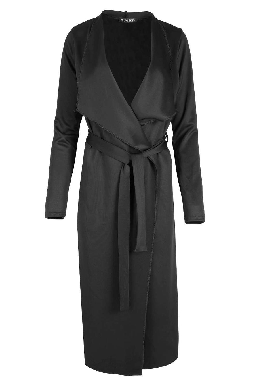 Vae Long Sleeve Waterfall Midi Duster Jacket - bejealous-com